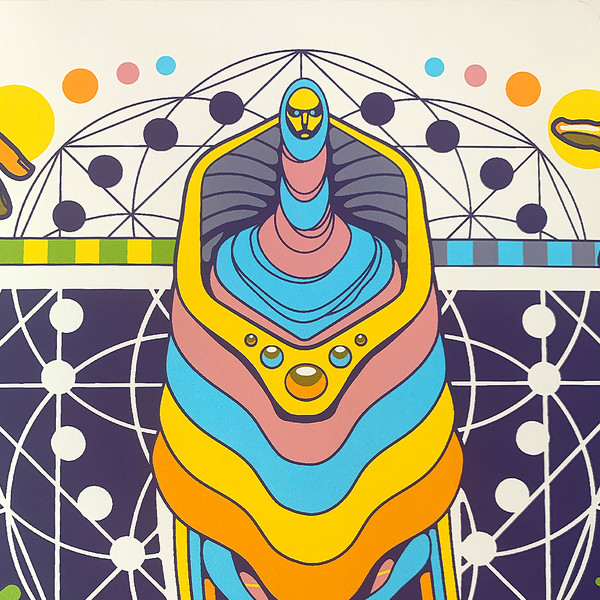God emperor of Dune poster art, inspired by sci-fi and fantasy retro book covers and pop culture illustrations.