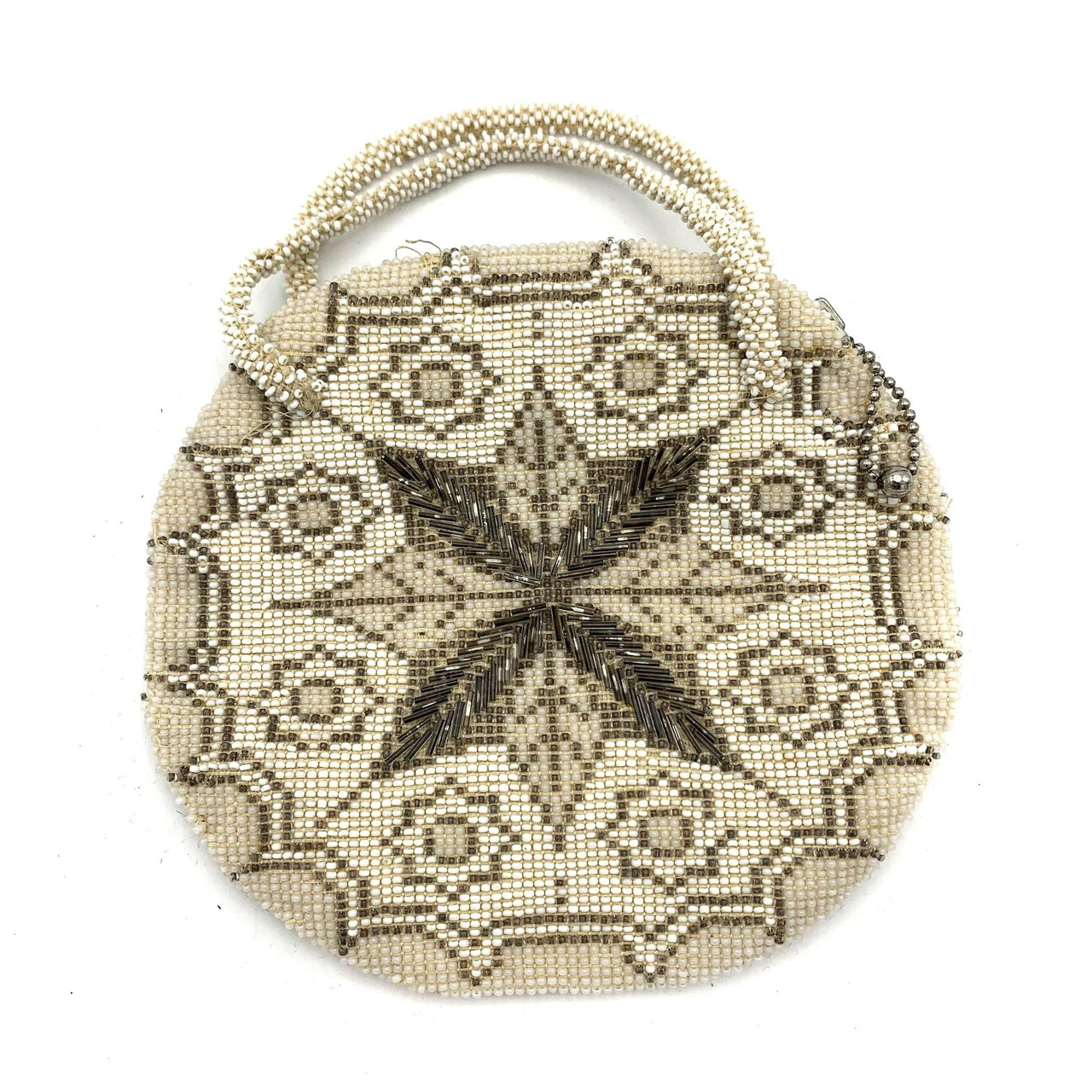 30s Wooden Beaded Bag - クラッチバッグ