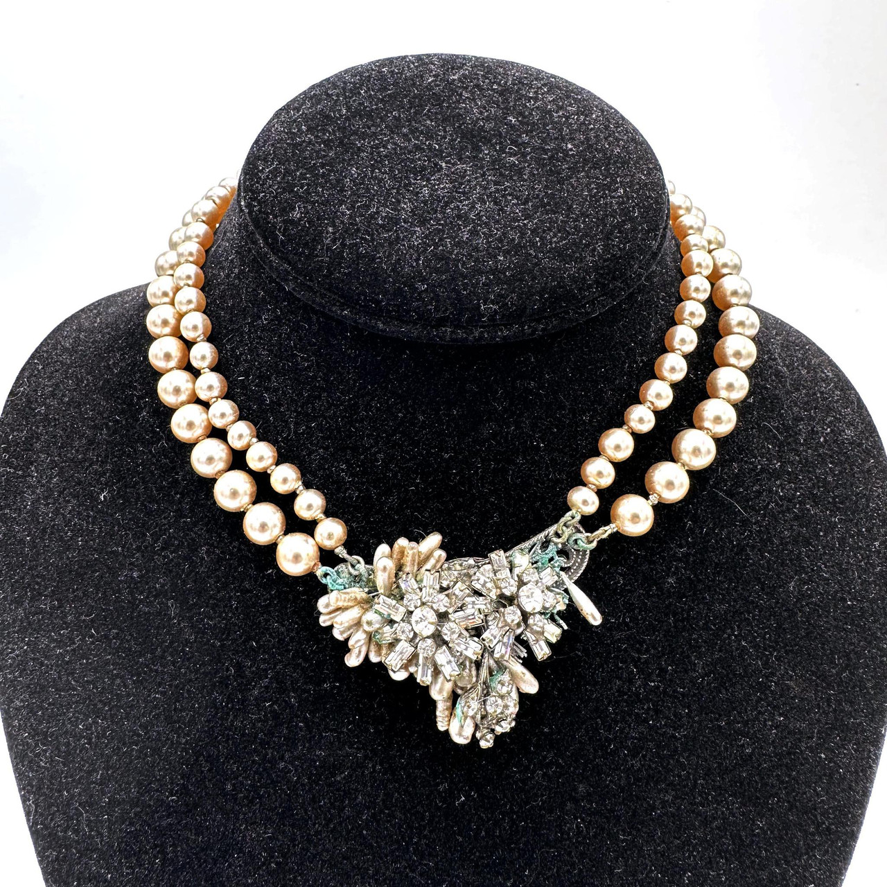 Magnificent 1940s Necklace Unsigned Miriam Haskell Necklace - Ruby Lane