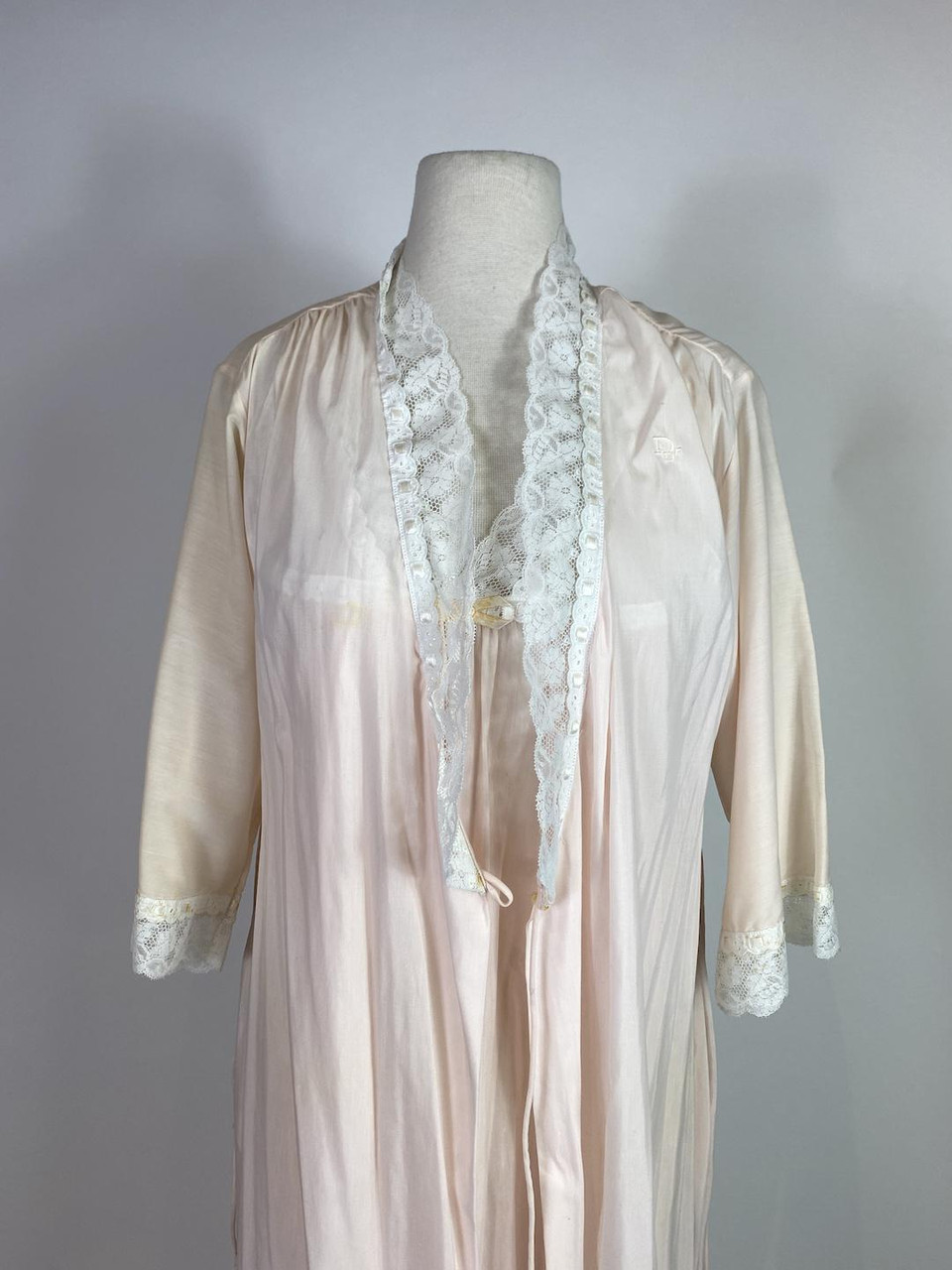 1970s - 1980s Christian Dior Two Piece Slip Dress and Robe Set