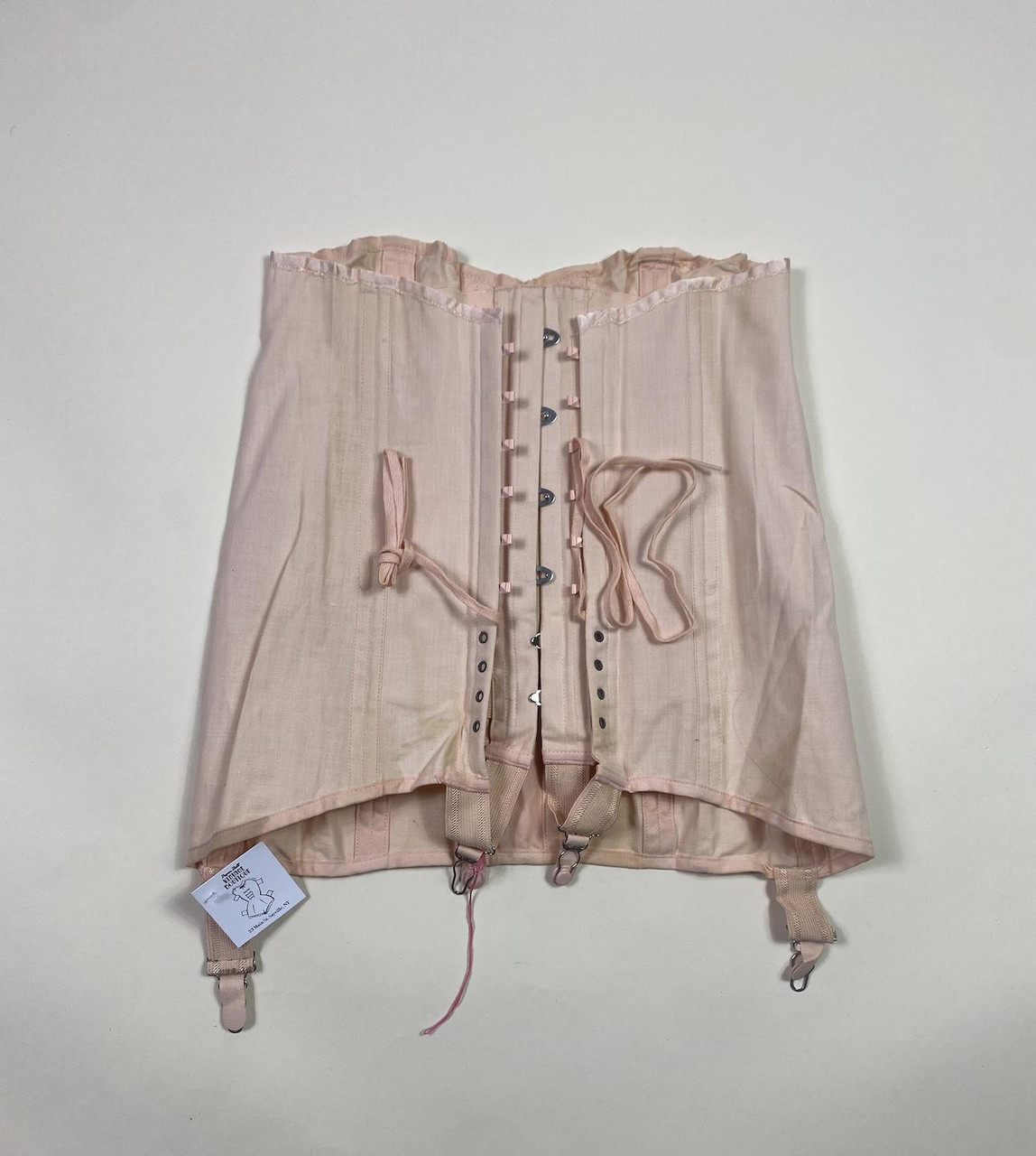1940s - 1950s Pink Girdle Shapewear Skirt with Boning #12