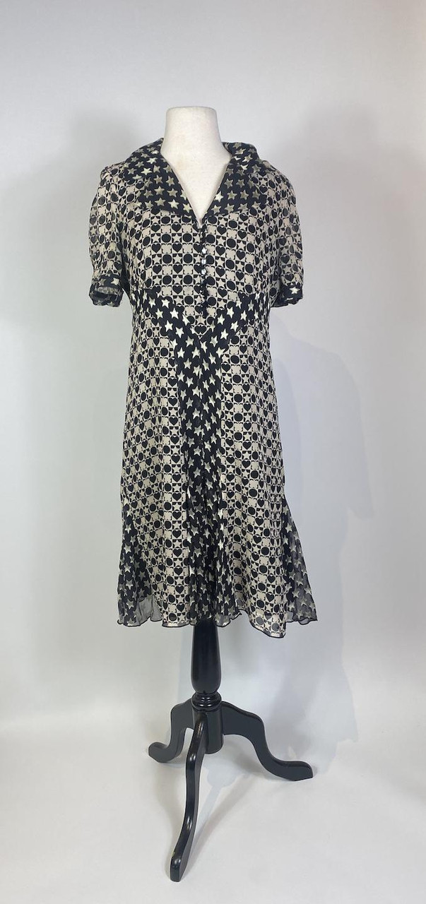 1990S - Y2K Anna Sui Black And White Checkered Silk Dress - Paper Doll  Vintage Boutique & Paper Doll Curiosity Shoppe