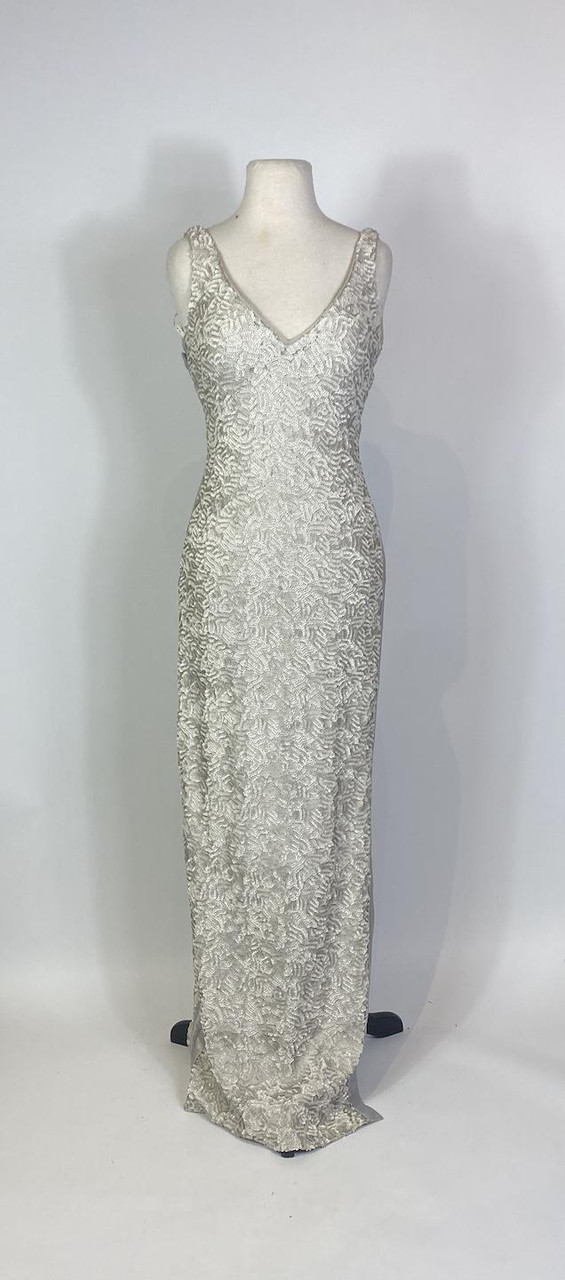 Halston hot sale silver dress