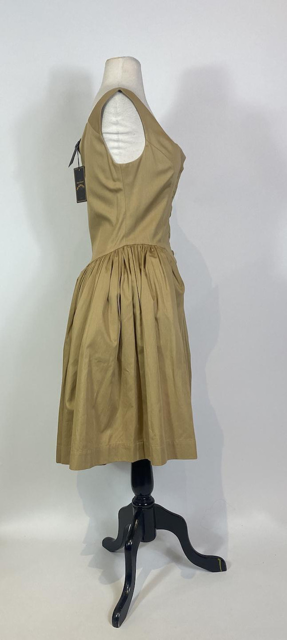 Y2K Vivienne Westwood NWT Beige Pleated Sleeveless Dress Anglomania  Collection