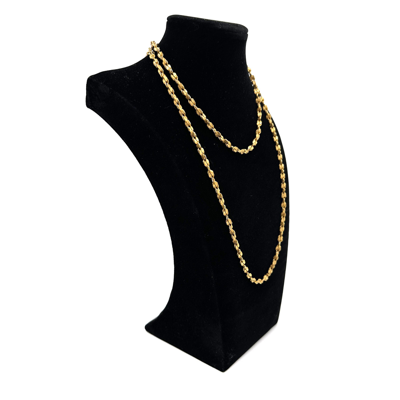 アクセサリー super rare julius long necklace 1950s Miriam Haskell Golden Metal Twist Chain Long Necklace