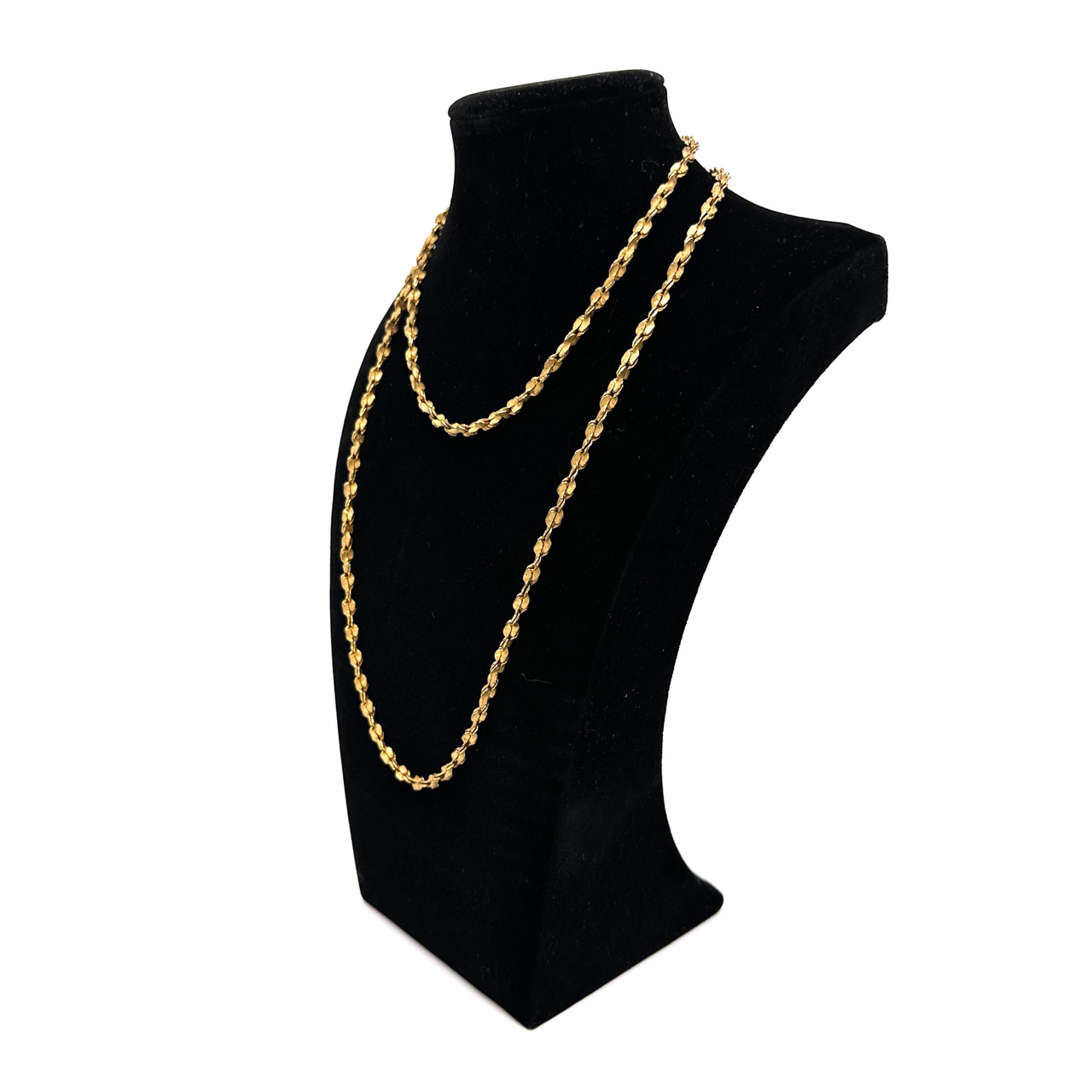 1950s Miriam Haskell Golden Metal Twist Chain Long Necklace
