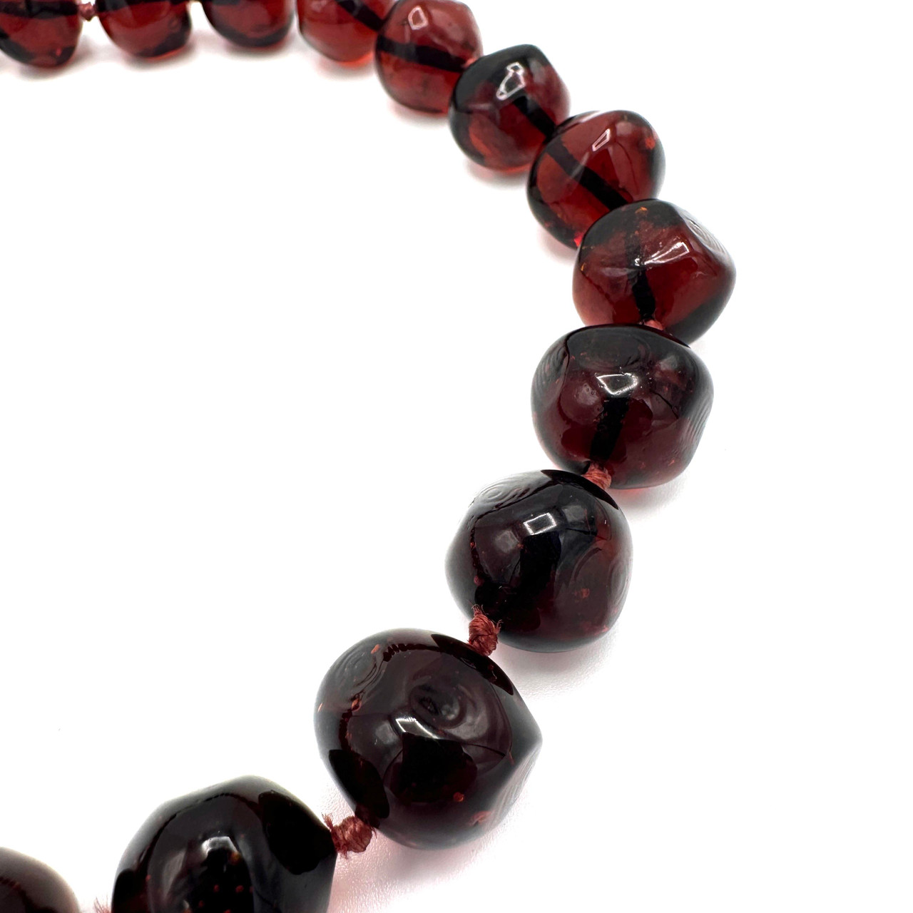 1990s Deanna Hamro Red Glass Beaded Necklace