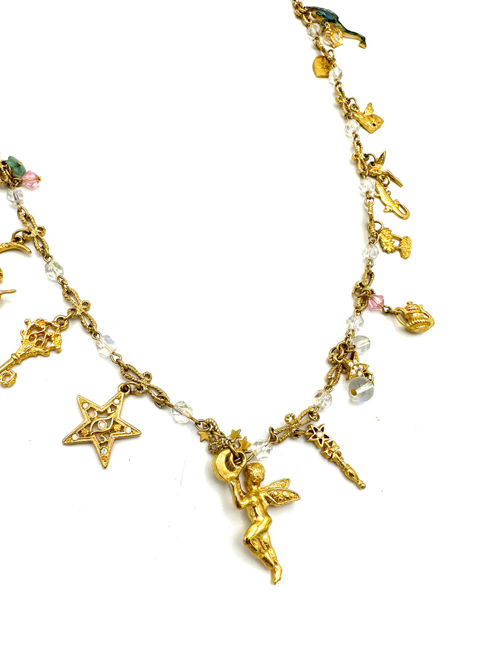 1990s Kirks Folly Charm Fairy Core Dream Chain Link Necklace And