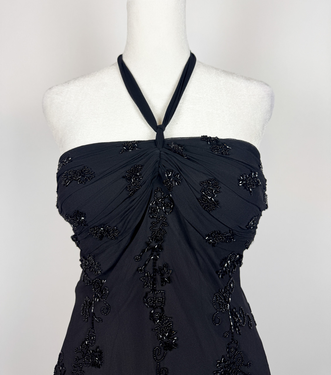 sachin and babi light blue dress Y2K Scala Black Bias Cut Silk Beaded Fairy Dress