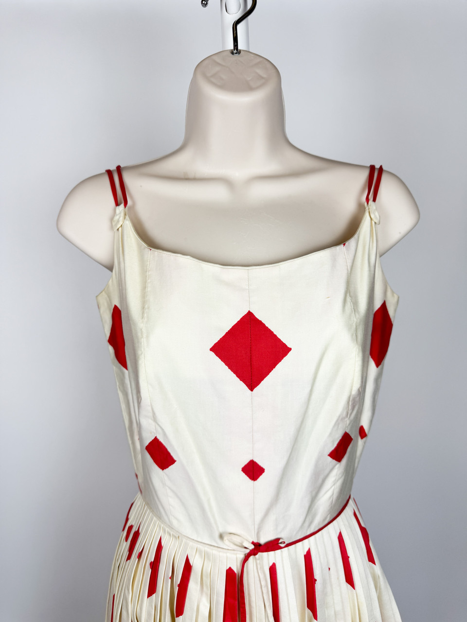 1950s Red and White Checkered Cotton Swing Dress 1950s Red and White Checkered Cotton Swing Dress