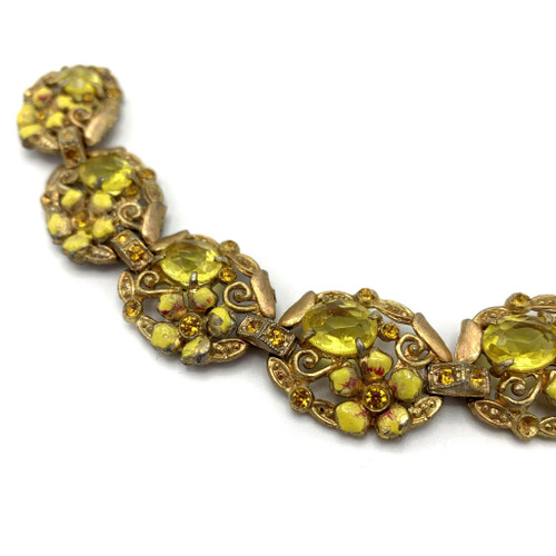 1950s Floral Detail Rhinestone Bracelet 1950s Floral Detail Rhinestone Bracelet