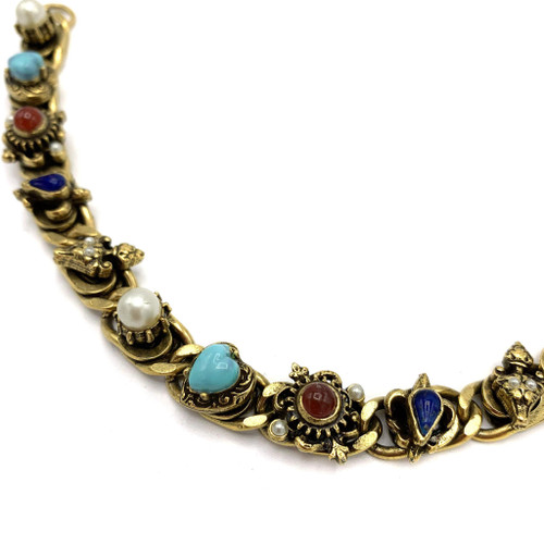 1970s - 80s Multicolor Cabochon Stone Bracelet 1970s - 80s Multicolor Cabochon Stone Bracelet
