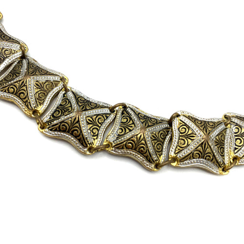 Vintage Toledo Damascene Square Link Bracelet Vintage Toledo Damascene Square Link Bracelet