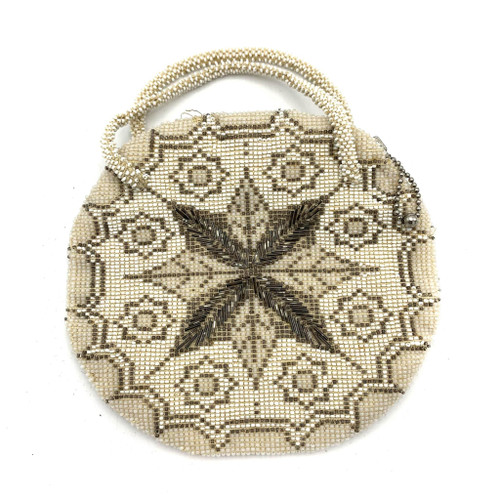 1920s - 30s Starburst Motif Beaded Round Handbag