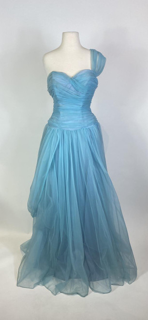 1950s One Shoulder Chiffon Gown 1950s One Shoulder Chiffon Gown
