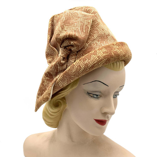 1920s Paisley Velour Bucket Cloche Hat