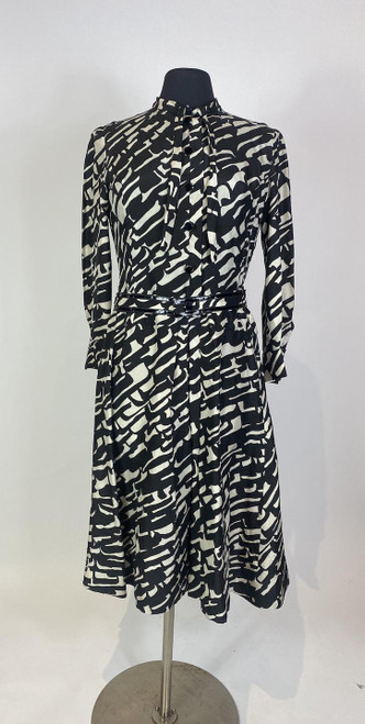 1960s Rossino Angela Silk Mod Print Dress