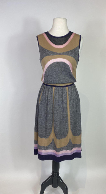 1990's - Y2K MISSONI Wool Blend Color Block Dress