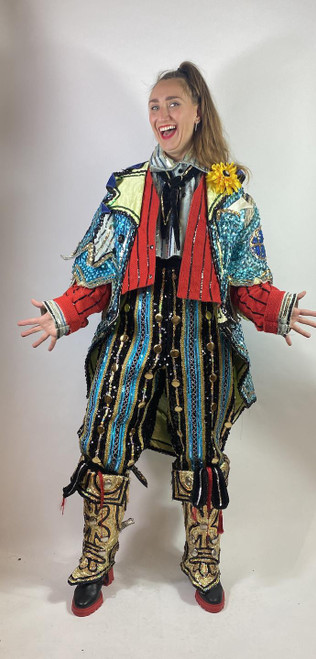 Vintage 80s - 90s Mummers Day Parade / Marti Gras Unisex Clown Regal Ringleader Sequin Costume Vintage 80s - 90s Mummers Day Parade / Marti Gras Unisex Clown Regal Ringleader Sequin Costume