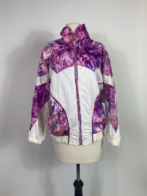 1980s - 1990s Purple Abstract Print Windbreaker Jacket