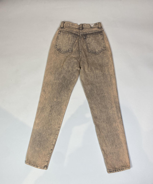 Vintage 80s Traffic Beige Acid Wash Mom Jeans