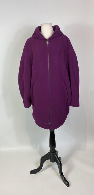 1980s MUGLER Purple Wool Cocoon Coat