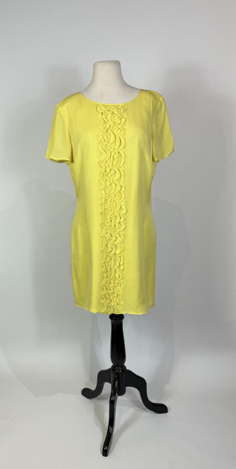 Y2K VALENTIO Yellow Ruffle Shift Dress