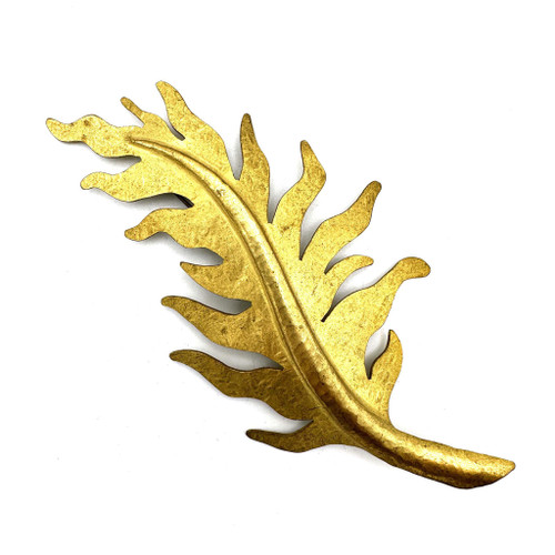 Herve Van Der Straeten Gilded Leaf Brooch