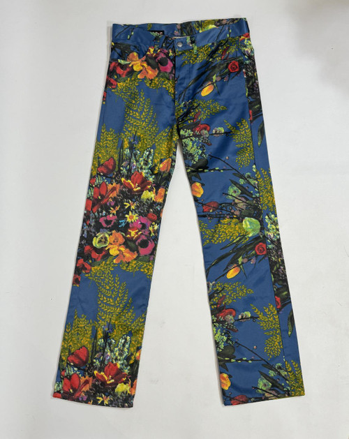 1990s- Y2K Jean Paul Gaultier JPG Jeans Tropical Floral Print Pants