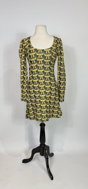 1960s Betsey Johnson for Paraphernalia Knit Bow Print Mini Dress