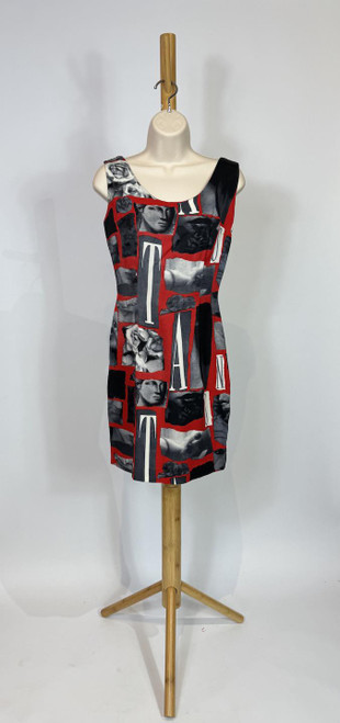 1990s - Y2K Tempo Paris Red Collage Print Mini Dress