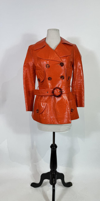 1960s - 1970s Foxrun Mod Orange Vinyl Jacket