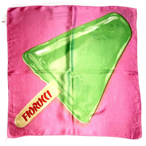 1990s FIORUCCI Ice Cream Pop Satin Square Scarf