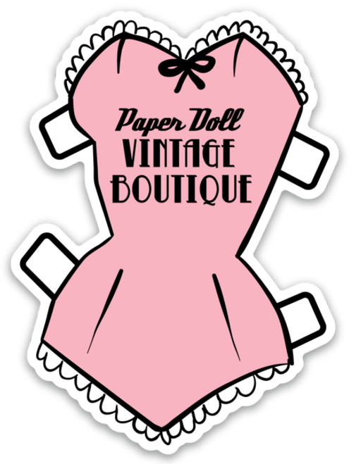 Paper Doll Vintage Boutique Sticker