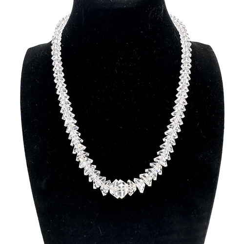 石*司様 【遺品・生前整理品】、GIVENCHYsilver925、NR他 1990s GIVENCHY Clear Crystal Beaded Glass Necklace