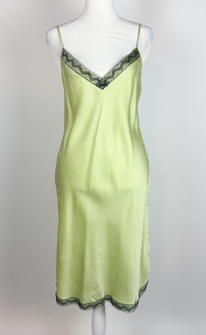 1990s Patricia Fieldwalker for Bergdorf Goodman Green Silk Slip Dress