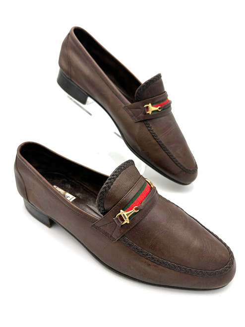 1970s CELINE Men’s Brown Leather Horsebit Loafers