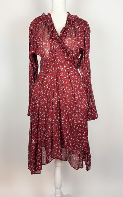 Y2K Isabel Marant Etoile Red Floral Wrap Dress