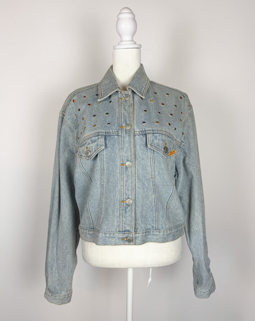 1980s - 1990s Jordache Rhinestone Denim Jacket