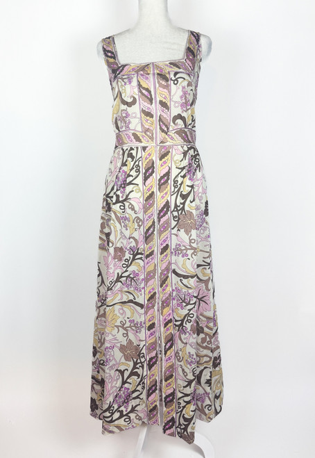 1960s - 1970s Pucci Purple Paisley Print Maxi Slip Dress