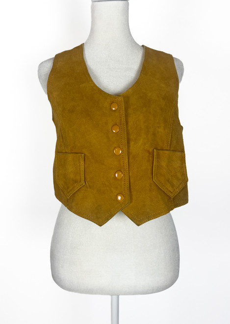 1970s Alexander's Suede Leather Cropped Vest