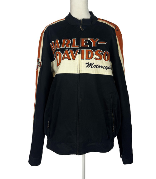 1990s Harley Davidson Black Zip Up Jacket