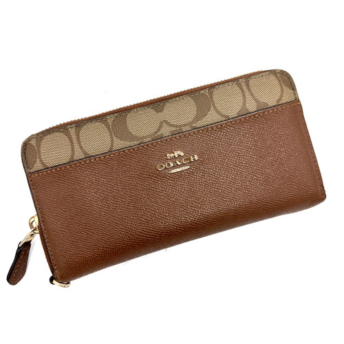 2010s COACH Brown Leather Logo Wallet