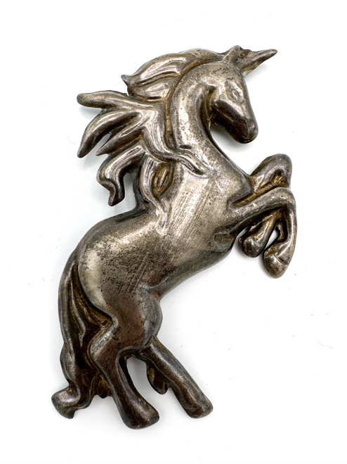 1980s - 90s Jumbo Sterling Silver Bucking Horse Brooch And Pendant