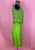 1960s Mardi Gras New York Green Satin Beaded Dress