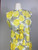 Early 1960s Yellow and Grey Watercolor Floral Print 2pc. Set