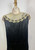 1920s Silk Collared Dress with Double Buttons Lace and Drop Waist