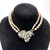 1950s MIRIAM HASKELL Multi Strand Glass Pearl Rhinestone Cluster Beaded Pendant Necklace