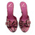 Y2K Brian Atwood Hot Pink Embossed Printed Snakeskin Leather Open Toe Heels