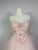 1950s Cream and Pink Glitter and Pearl Tulle Strapless Party Dress